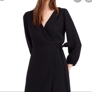 J Crew 365 Wrap Dress in black crepe
